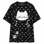Cat Polka Dot Musical Notes T-Shirt