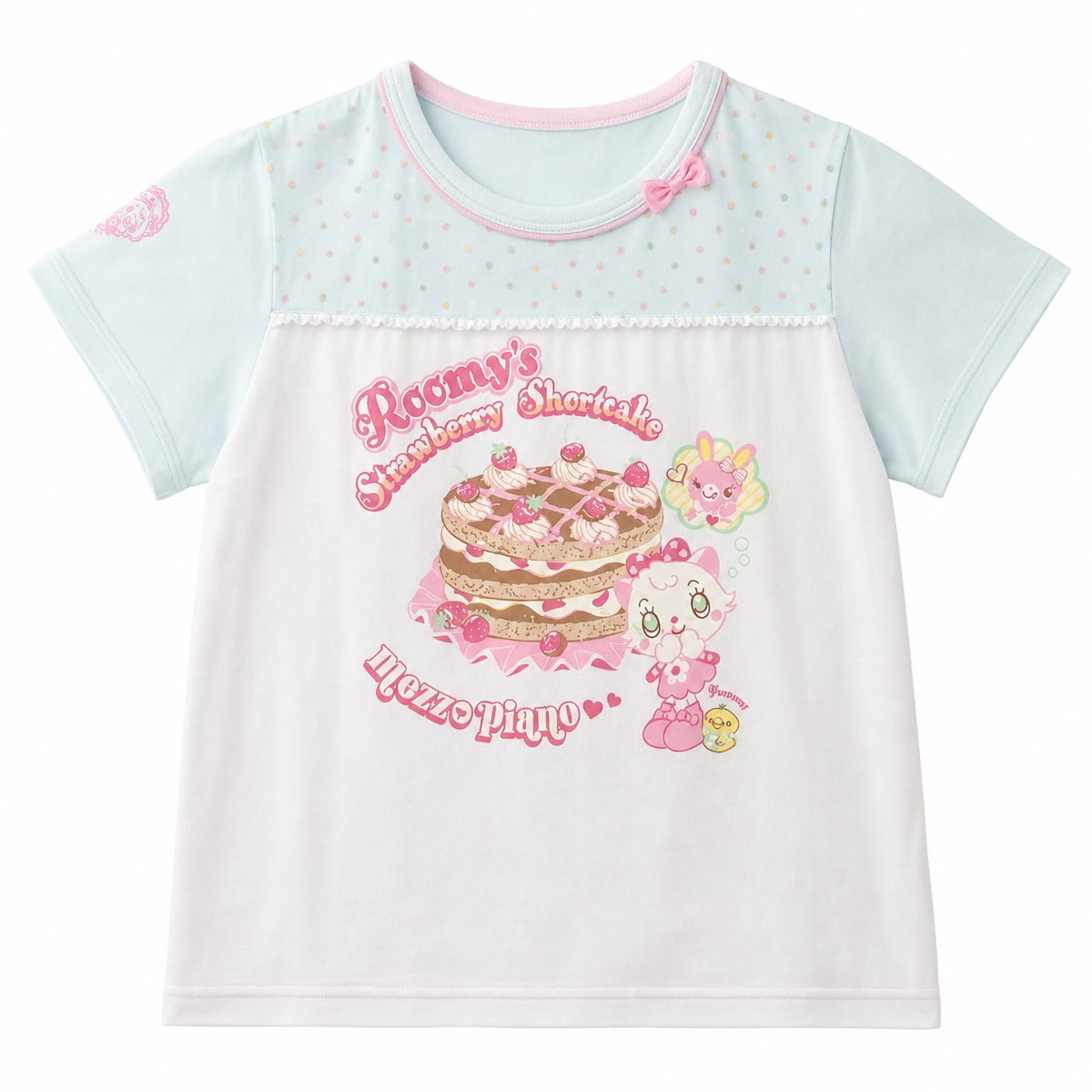 Women's Light Blue Cartoon Graphic T-Shirt