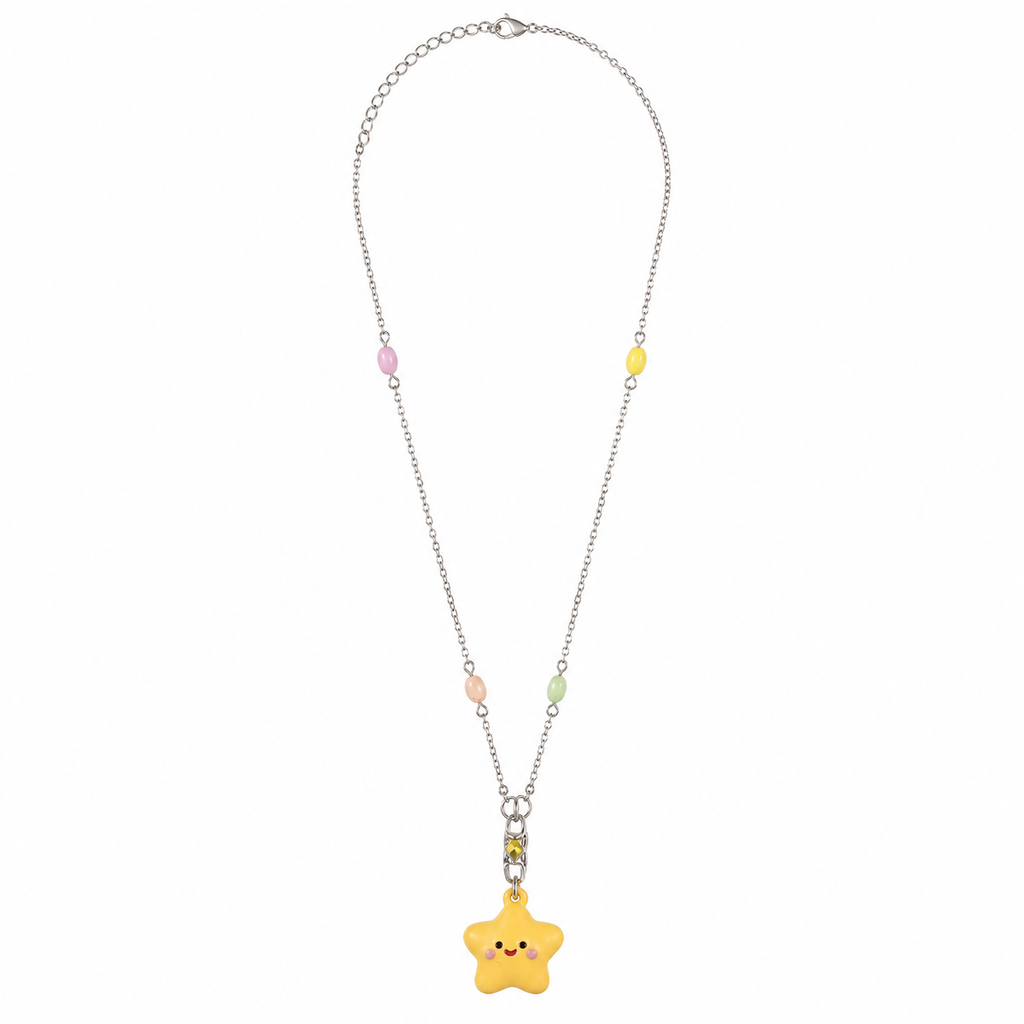 Colorful Beaded Star Pendant Necklace